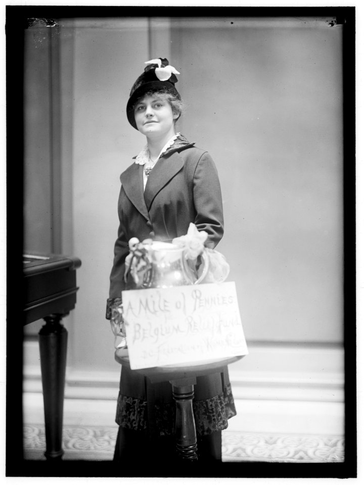 BELGIAN RELIEF. MISS MARY DECKER OF THE 'MILE OF PENNIES' CAMPAIGN LCCN2016865977