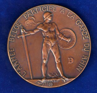 Belgium 1919 Medal by Dubois Occupation of Germany after the Peace of Versailles, reverse