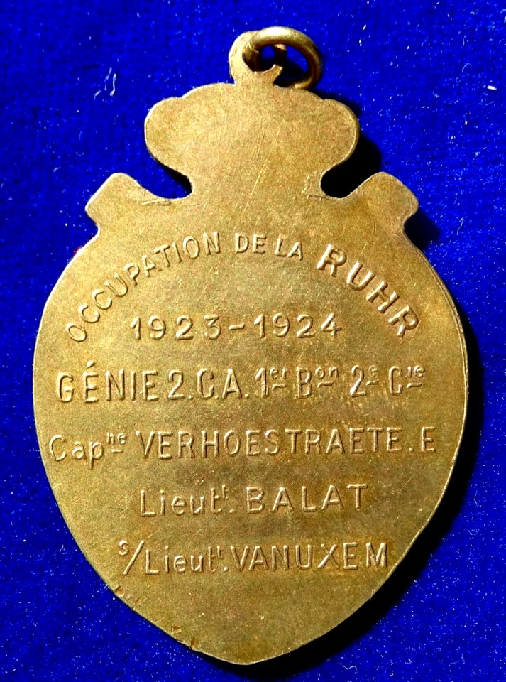 Belgium 1924 Occupation of the Ruhr, Bronze Medal, reverse