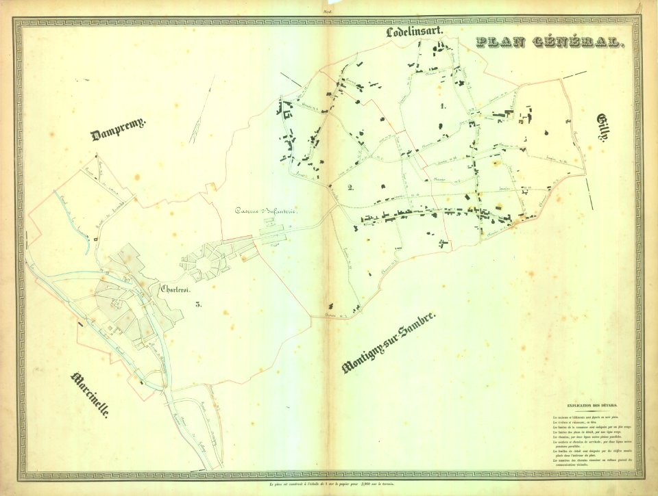 Belgique - atlas des sentiers et chemins vicinaux - Charleroi - A - plan général