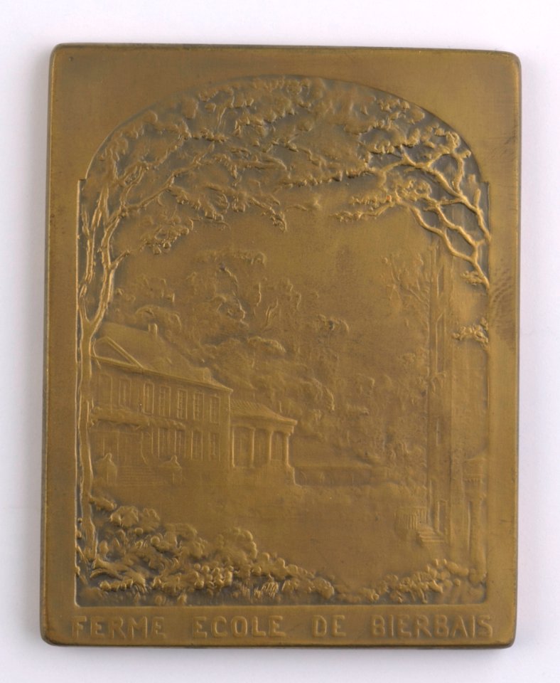 Belgian Orphan Fund 1914-1918, plaquette by Pierre Theunis, Belgium, 1918, Coins and Medals Department of the Royal Library of Belgium, 2Lef 103-17 (verso)