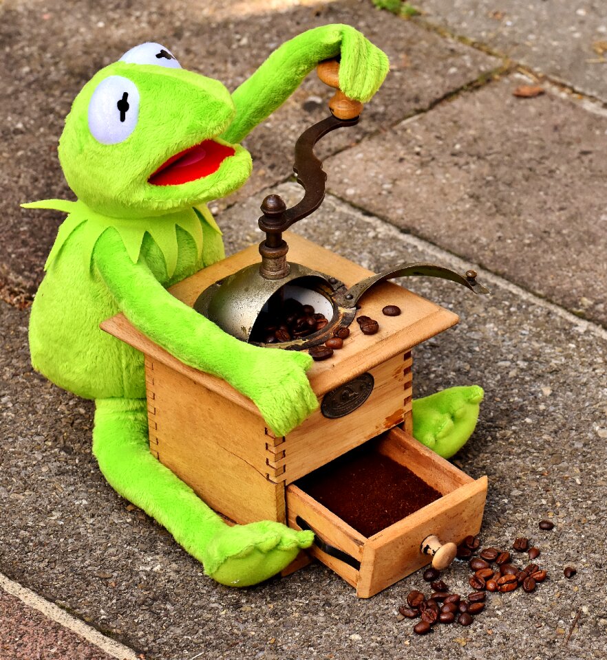Stuffed animal coffee grind toys