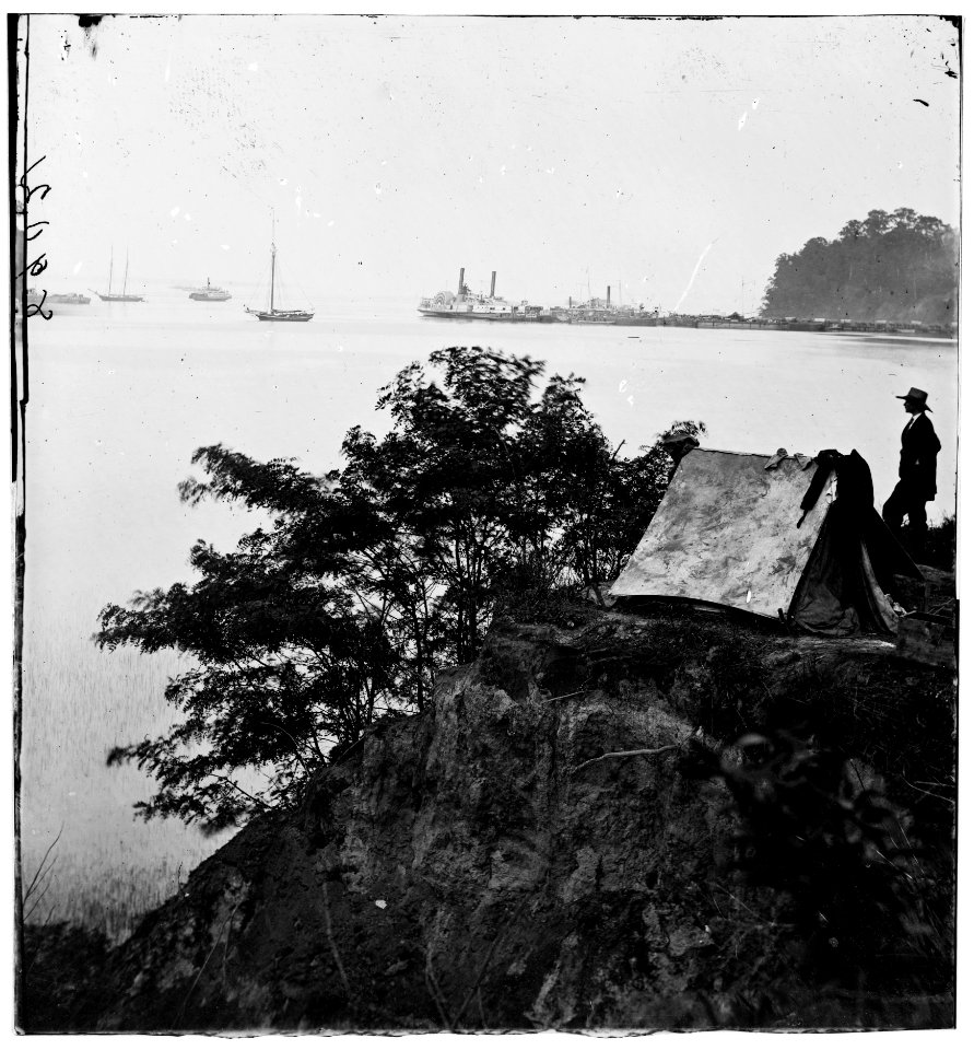 Belle Plain Landing, Virginia. Distance view of Belle Plain Landing on the James River LOC cwpb.01783
