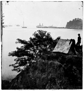 Belle Plain Landing, Virginia. Distance view of Belle Plain Landing on the James River LOC cwpb.01783