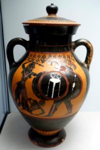 Belly amphora with Herakles and Geryoneus, Attic, c. 540 BC, L 245 - Martin von Wagner Museum - Würzburg, Germany - DSC05528 photo