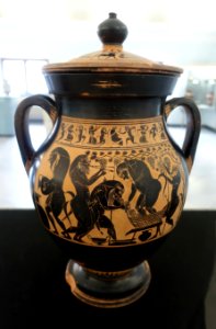 Belly amphora with satyrs at the grape harvest, Amasis Painter, 540-530 BC, L 265 - Martin von Wagner Museum - Würzburg, Germany - DSC05615 photo