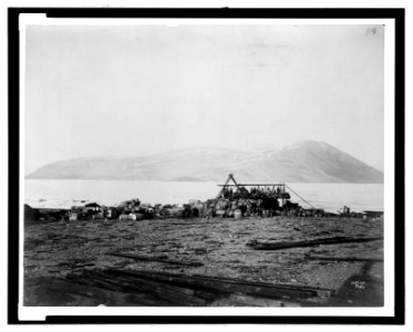 Bellot Island, with expeditionary stores in fore-ground, Aug. 1881 - G.W. Rice, photo. LCCN2006676095