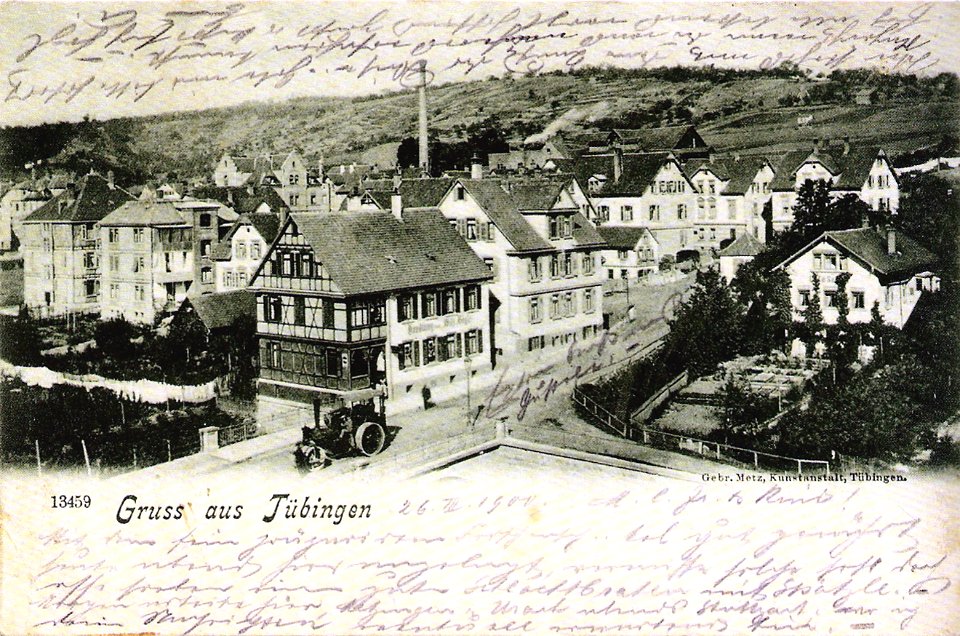 Belthlestraße mit Dampfstraßenwalze (AK Gebr. Metz 1900 TPk168)