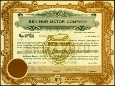 Ben-Hur Motor Comp 1916