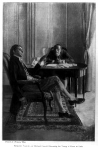 Benjamin Franklin and Richard Oswald discussing the Treaty of Peace Paris LCCN2004674949