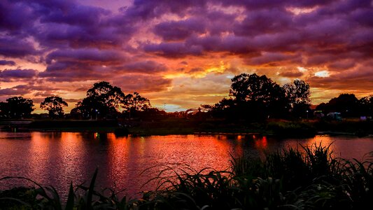 Lake sunset park photo