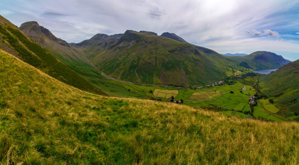 Skafell pike landscape panoramic photo