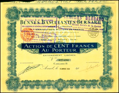 Bennes Basculantes Bernard SA 1928