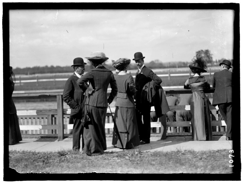 BENNING RACES. AUGUST BELMONT; MRS. DONALD CAMERON; SEC. MEYER. LCCN2016863661