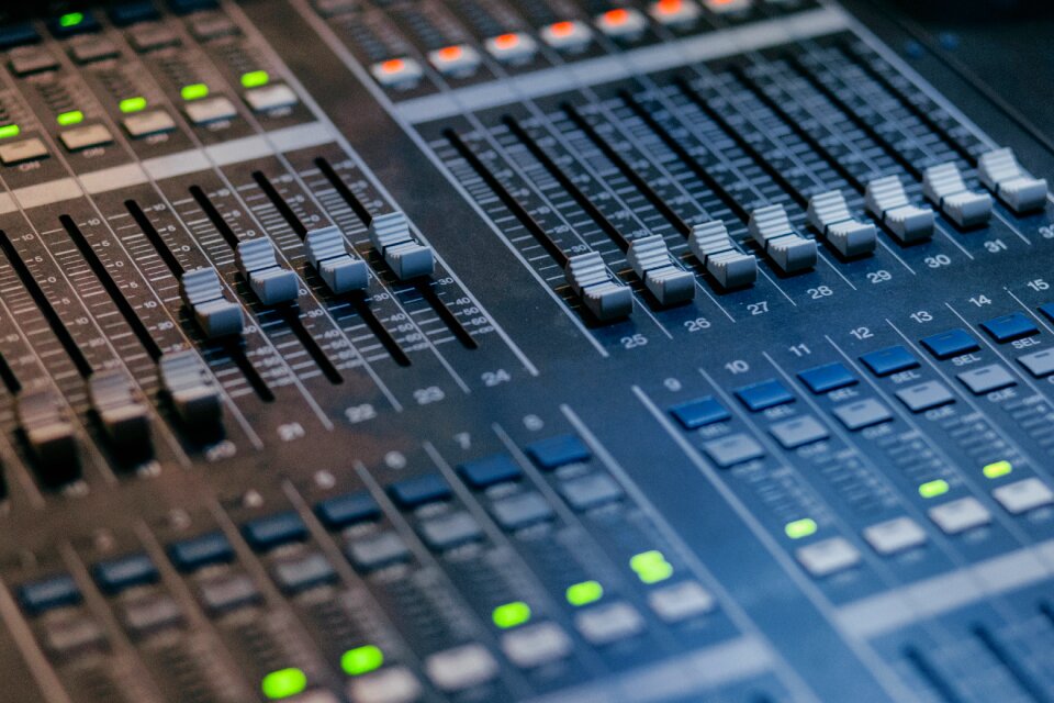 Broadcast buttons closeup