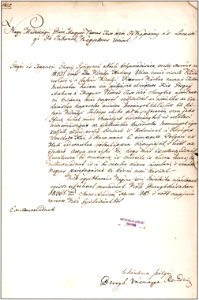 Bereg vármegye ajánlása Görgei Artúr 1836