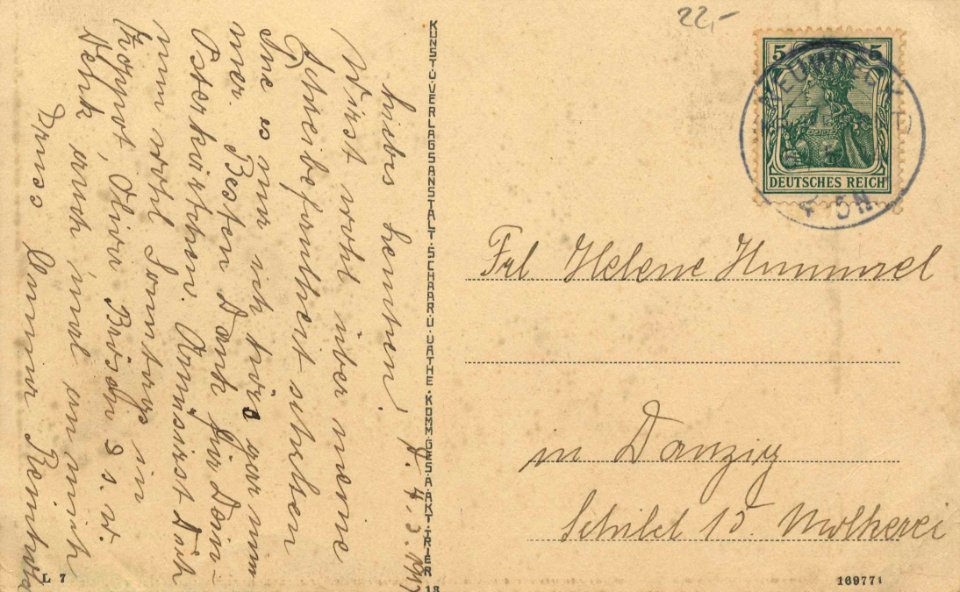 Berent, Westpreußen - Cecilienheim (Siechenhaus) (back) (Zeno Ansichtskarten)