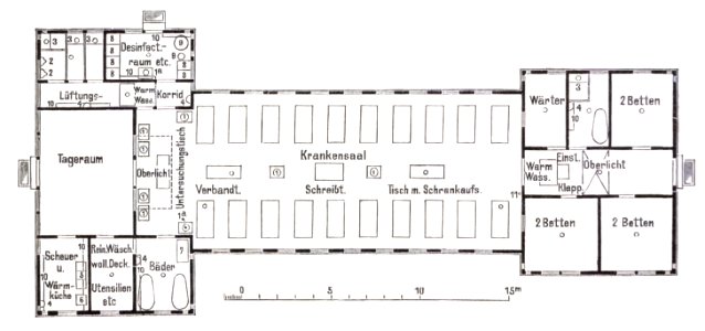 Berlin Krankenhaus Moabit Grundriss Baracke