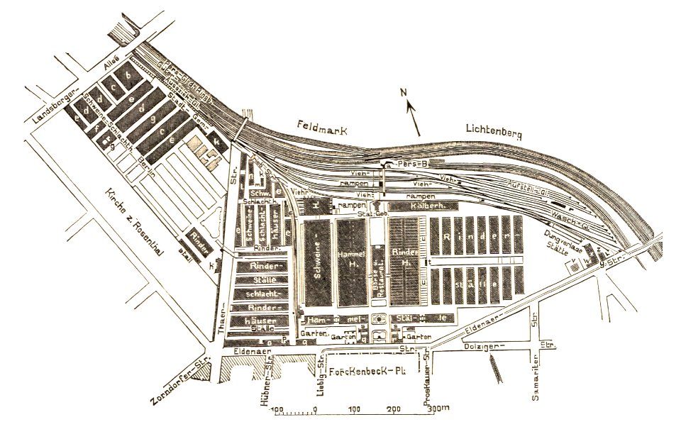 Berlin Centralvieh und Schlachthof Lageplan 1896