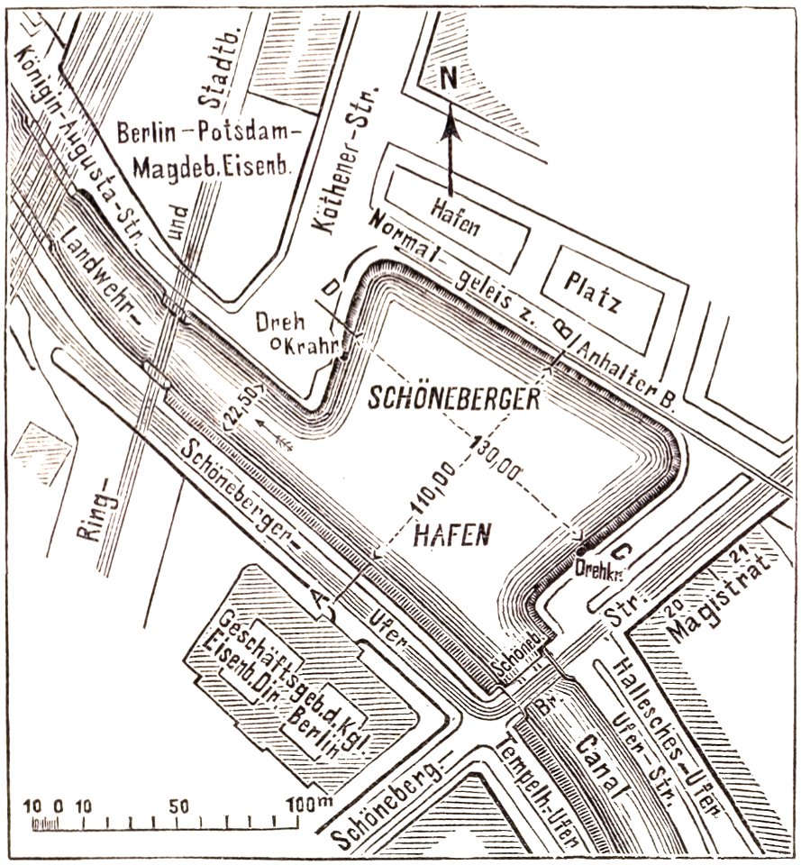 Berlin Schoeneberger Hafen Lageplan BusB 1896