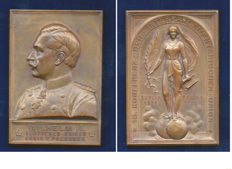 Berlin Plaque Medal 1908 Inter-Parliamentary Union