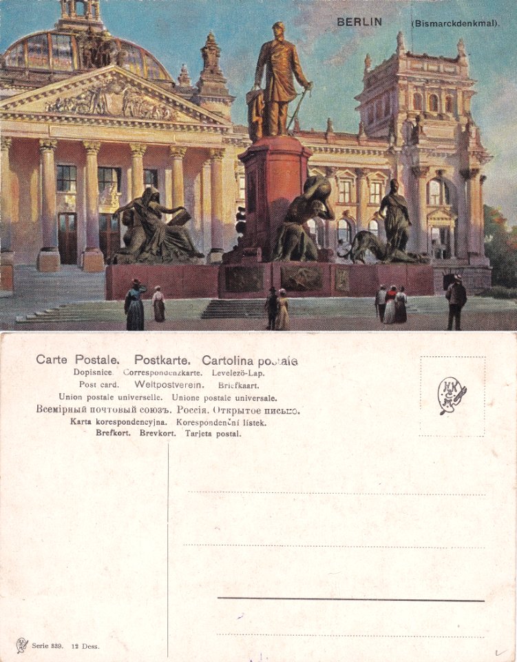 Berlin — Bismarckdenkmal. vº-rº
