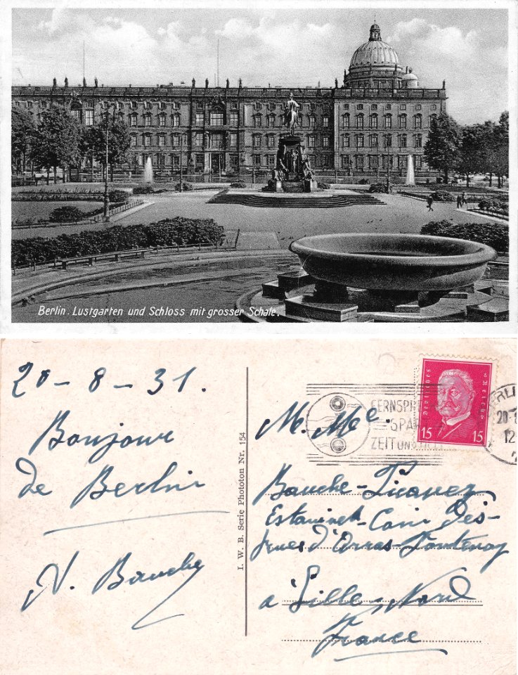 Berlin — Lustgarten und Schloss mit grosser Schale vº-rº