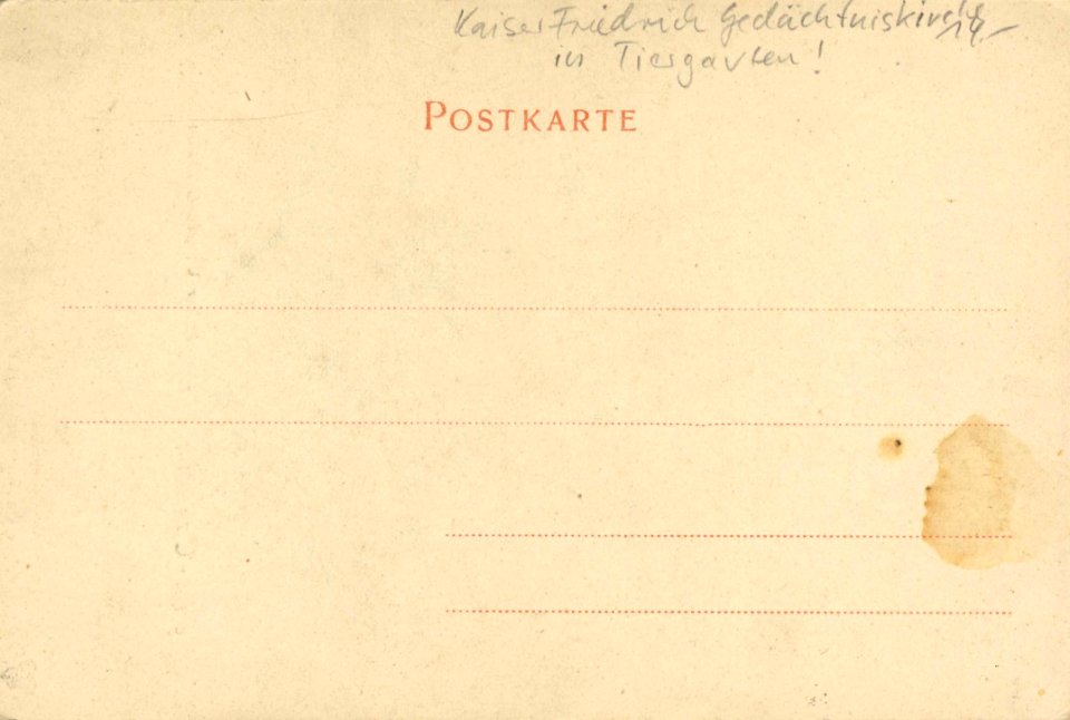 Berlin, Charlottenburg, Berlin - Kaiser-Wilhelm-Gedächtniskirche (6) (back) (Zeno Ansichtskarten)