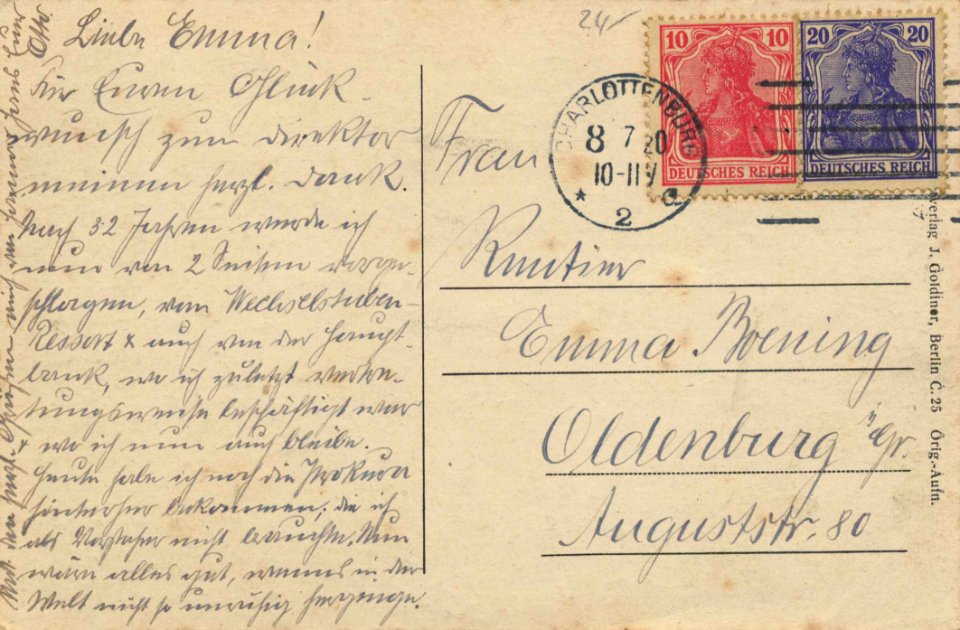 Berlin, Charlottenburg, Berlin - Königin-Luise-Straße (back) (Zeno Ansichtskarten)