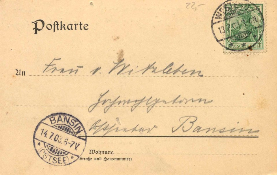 Berlin, Charlottenburg, Berlin - Offizierskasino des Königin-Elisabeth-Gardegrenadier-Regiments. No. 3 (back) (Zeno Ansichtskarten)
