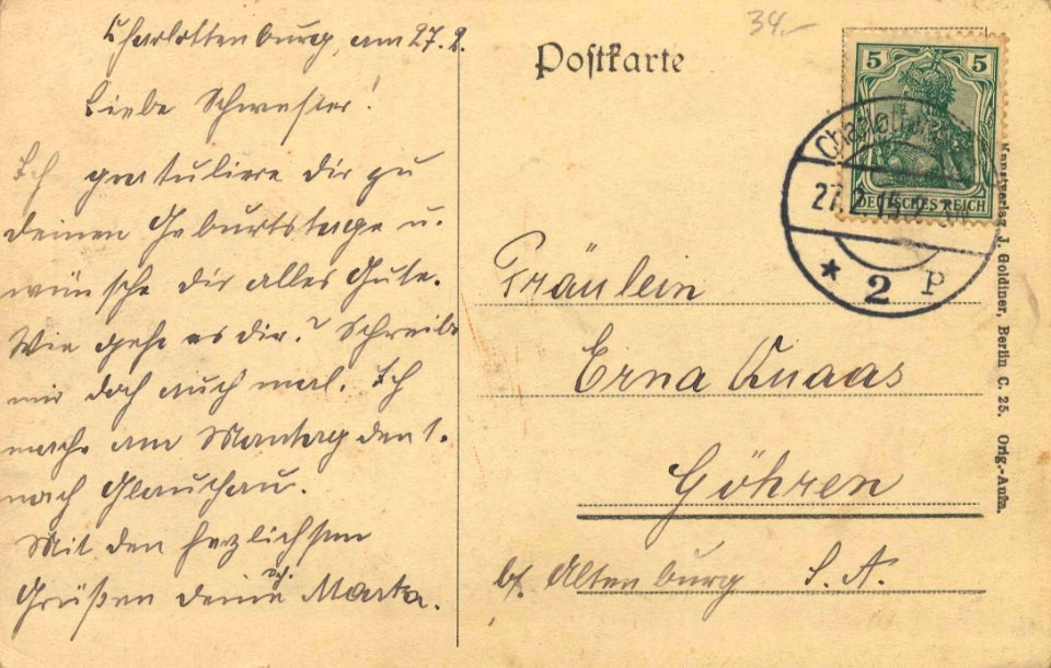 Berlin, Charlottenburg, Berlin - Giesebrechtstraße Ecke Sybelstraße (back) (Zeno Ansichtskarten)
