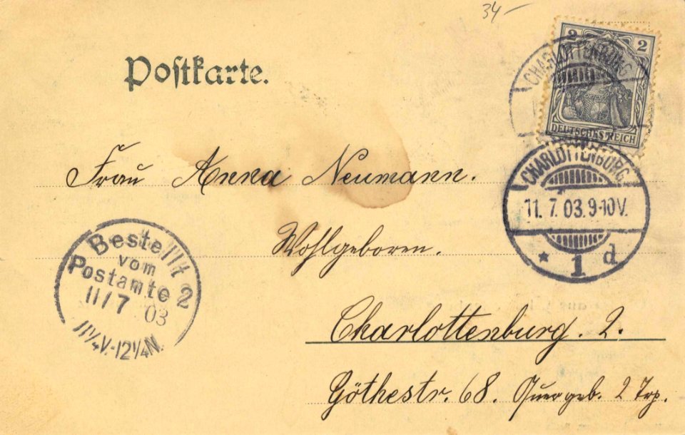 Berlin, Charlottenburg, Berlin - Wilhelmsplatz (back) (Zeno Ansichtskarten)