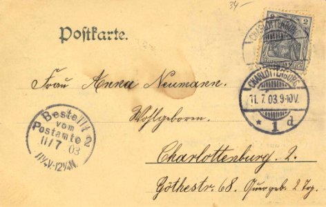 Berlin, Charlottenburg, Berlin - Wilhelmsplatz (back) (Zeno Ansichtskarten)