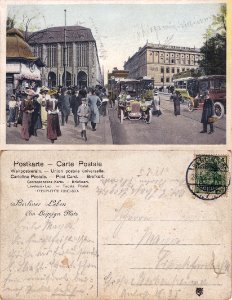 Berlin – Scène de rue sur la Leipziger Platz vº-rº- photo