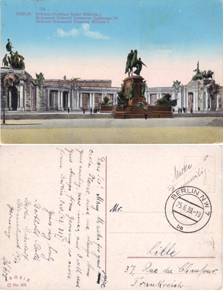 Berlin — National-Denkmal Kaiser Wilheim I. (vº-r)