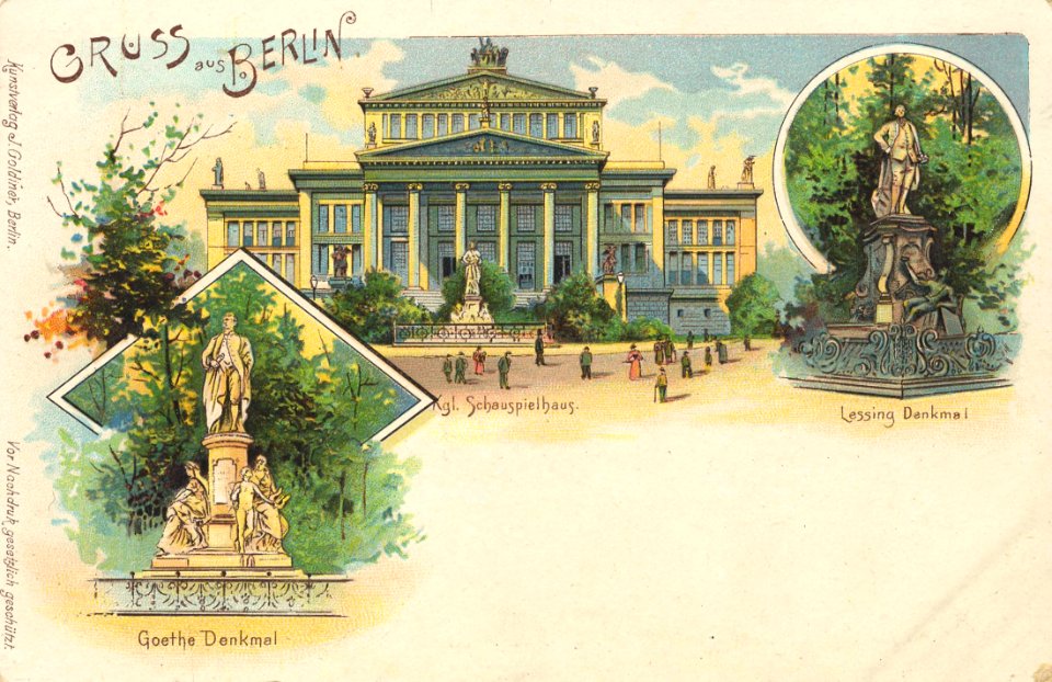 Berlin, Mitte, Berlin - Goethedenkmal; Kgl. Schauspielhaus; Lessingdenkmal (Zeno Ansichtskarten)