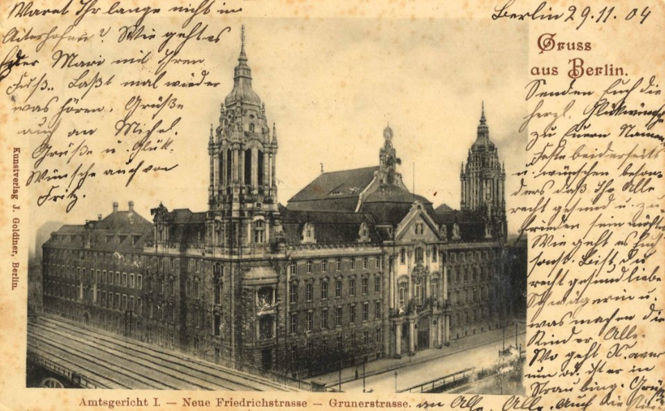 Berlin, Mitte, Berlin - Neue Friedrichstraße, Grunerstraße, Amtsgericht I. (Zeno Ansichtskarten)