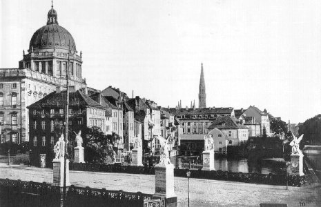 Berlin, Schloss, Schlossfreiheit und Schlossbruecke, Foto von Albert Schwartz, 1860