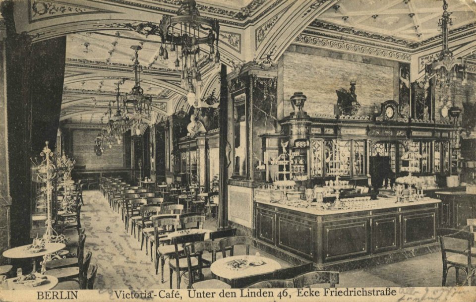Berlin, Mitte, Berlin - Unter den Linden 46, Ecke Friedrichstraße, Viktoriacafé (Zeno Ansichtskarten)