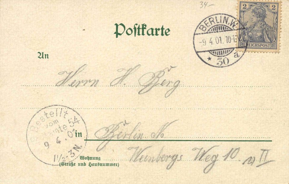 Berlin, Wilmersdorf, Berlin - Grunewald, Restaurant Waldpark Hubertus (back) (Zeno Ansichtskarten)