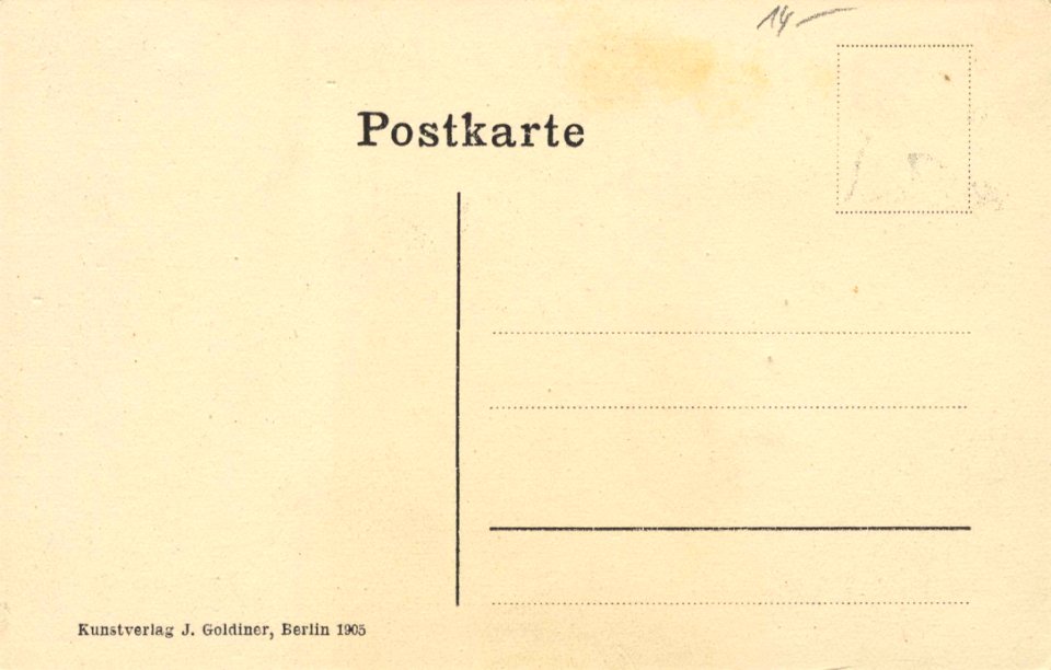 Berlin, Wilmersdorf, Berlin - Grunewald, Alte Fischerhütte (back) (Zeno Ansichtskarten)