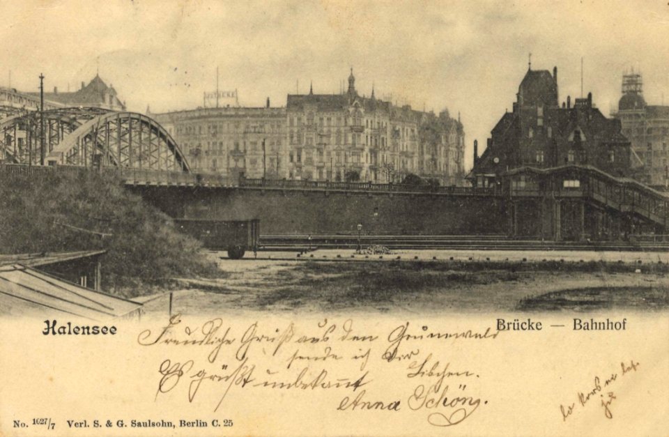Berlin, Wilmersdorf, Berlin - Halensee, Bahnhof, Brücke (Zeno Ansichtskarten)