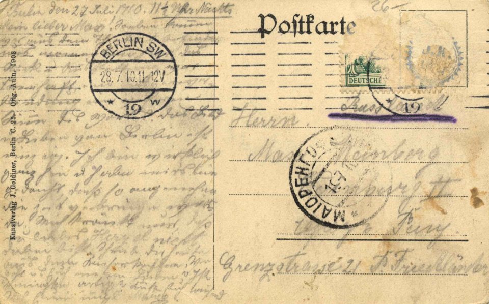 Berlin, Mitte, Berlin - Unter den Linden 46, Ecke Friedrichstraße, Viktoriacafé (back) (Zeno Ansichtskarten)