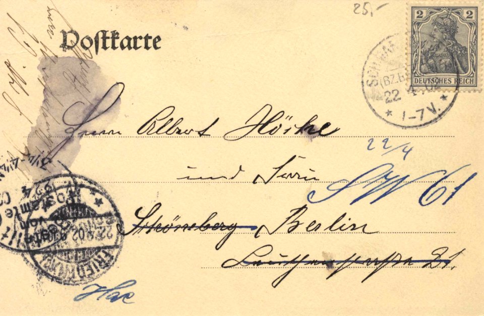 Berlin, Wilmersdorf, Berlin - Schmargendorf, Hundekehlestraße (back) (Zeno Ansichtskarten)