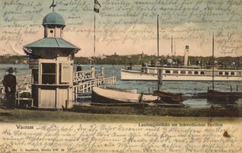 Berlin, Zehlendorf, Berlin - Wannsee, Landungsbrücke am Schwedischen Pavillon (2) (Zeno Ansichtskarten)
