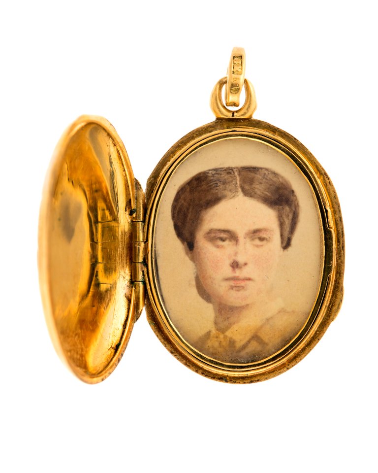 Berlock med fotografiporträtt av Wilhelmina Kempe, 1865 - Hallwylska museet - 110564