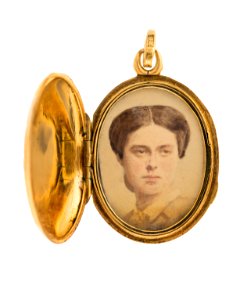 Berlock med fotografiporträtt av Wilhelmina Kempe, 1865 - Hallwylska museet - 110564