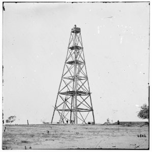 Bermuda Hundred, Va. Signal tower on left of the line near the Appomattox River LOC cwpb.01833
