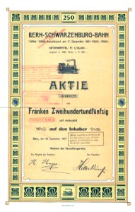 Bern-Schwarzenburg-Bahn 1907