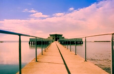 Pier sky clouds photo